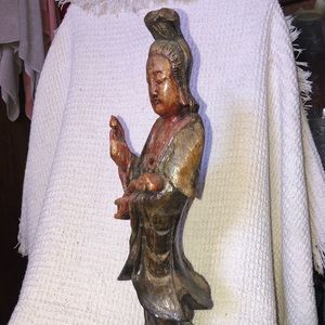 Hand carved lady statue